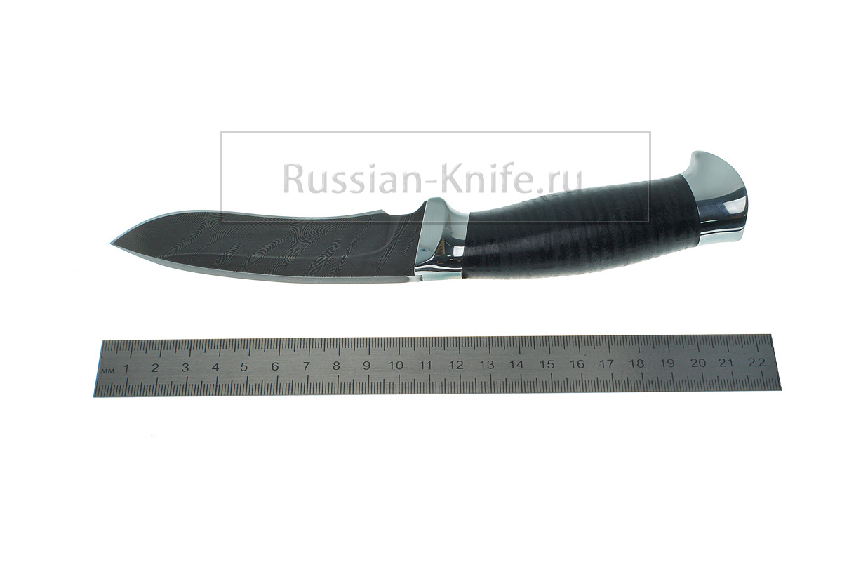- Нож Н-31А (дамасская сталь), кожа+дюраль, ЗЗОСС