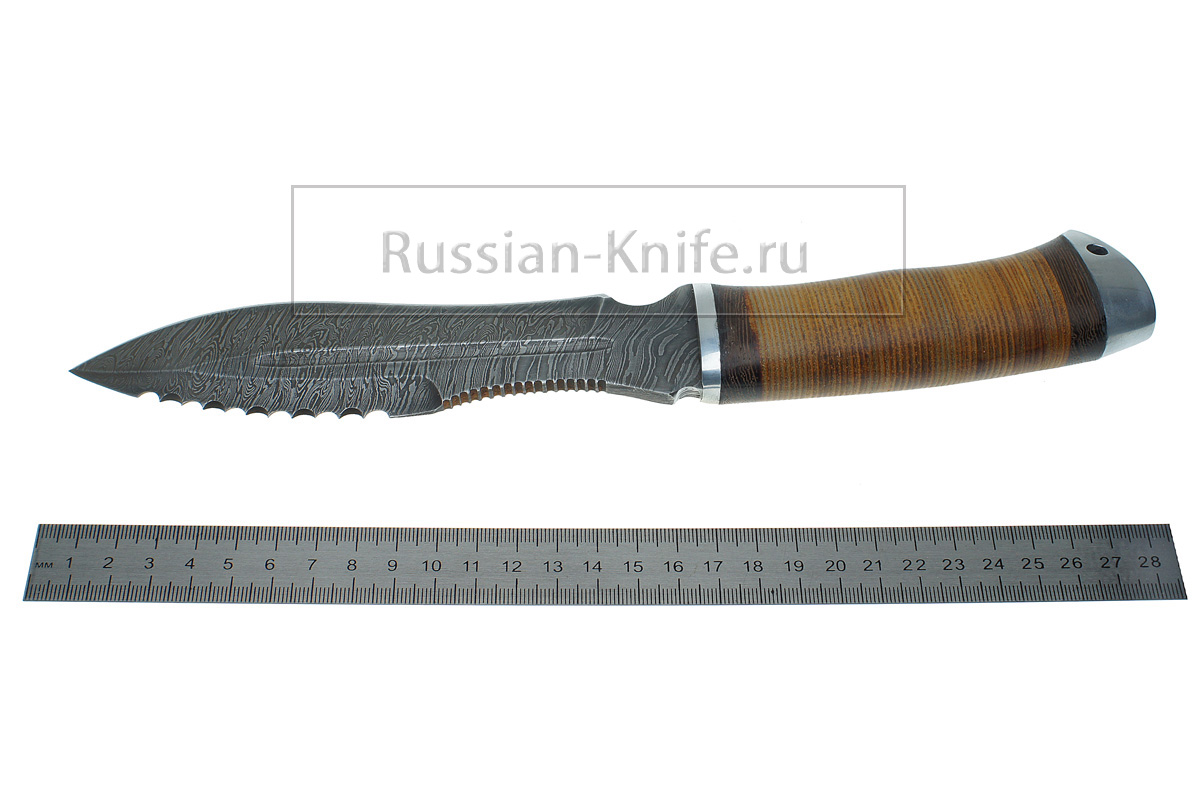 - Нож "Барс-2" (дамасская сталь), кожа