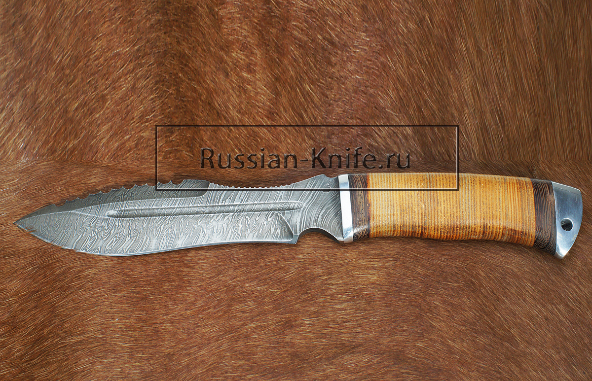 - Нож "Барс-2" (дамасская сталь), кожа