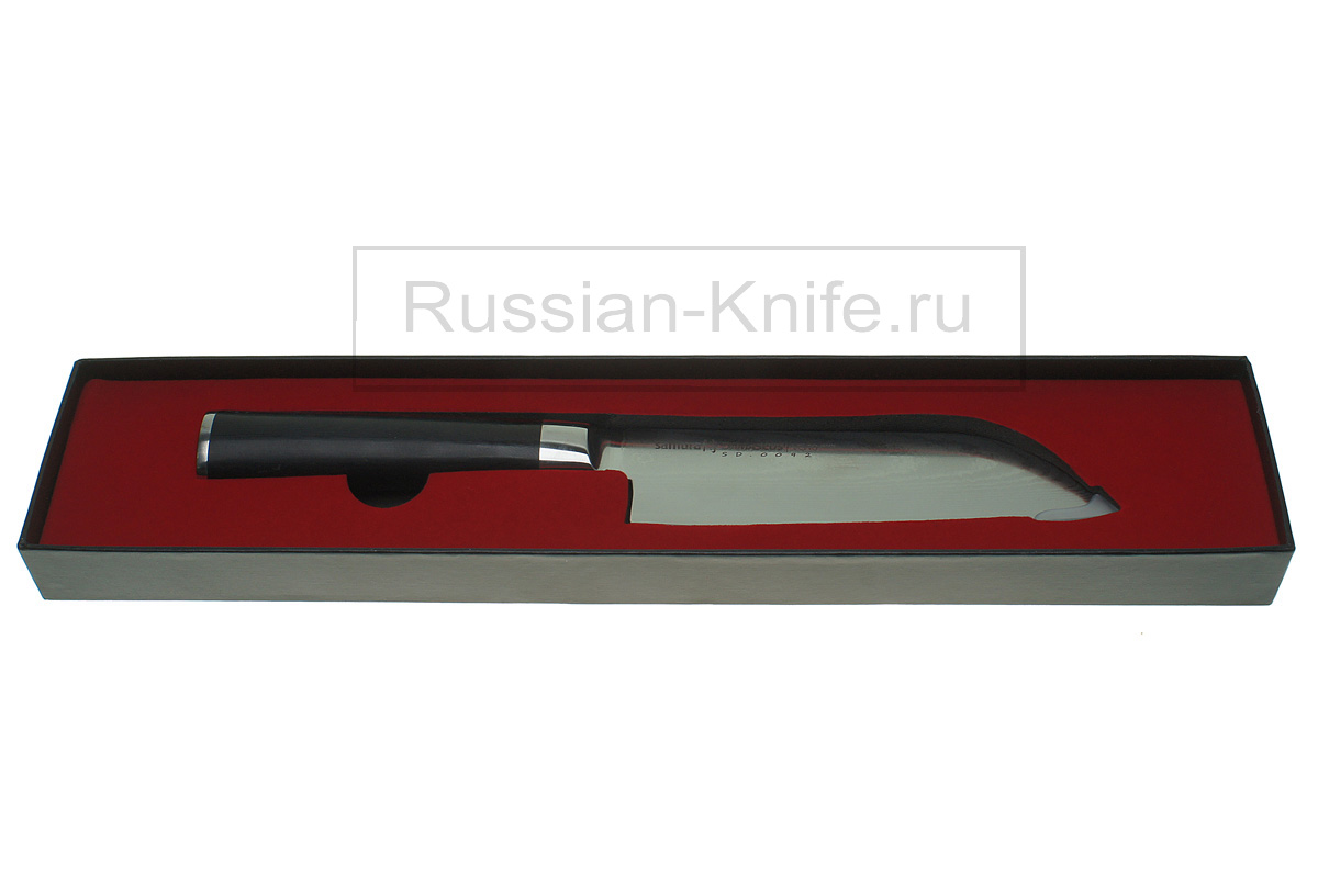 - Нож кухонный SD-0092/G-10 "SAMURA DAMASCUS", Сантоку ,150 мм, G -10, дамасск 67 слоев