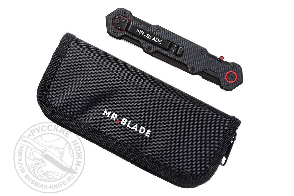 - Нож складной MR.BLADE, FERAT BLACK SERRATED (сталь D2)