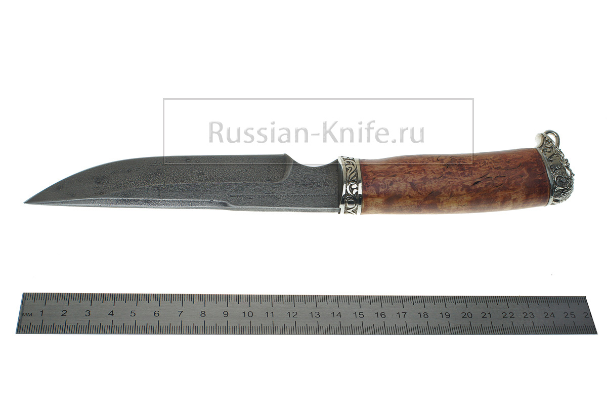 Нож Золотоискатель (сталь Р12М-быстрорез), карельская береза, А.Жбанов