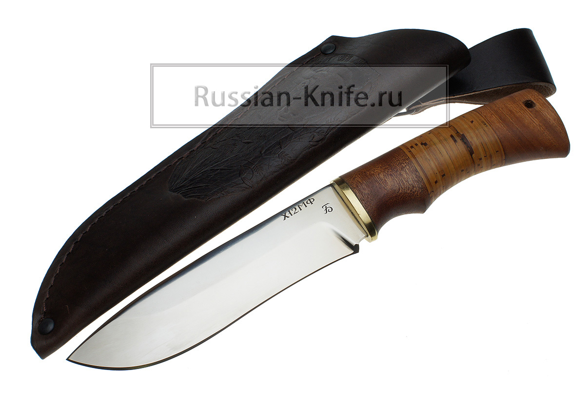 - Нож Волк-1 (сталь Х12МФ), береста