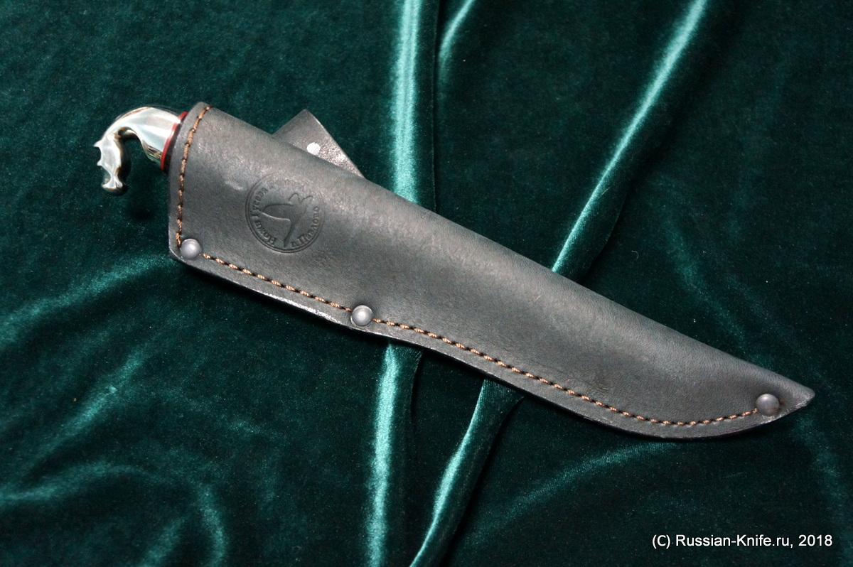- Финка с лошадкой (сталь х12мф), Р.Гусев, наборная рукоять