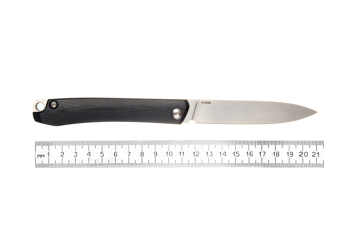 - Нож RESPECT G10 BLACK-RED SATIN (сталь Х105)