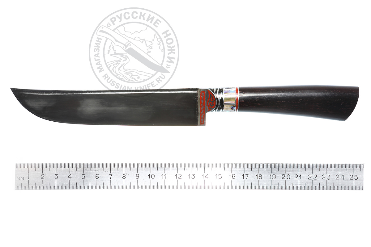 Нож "Пчак" #ДВ3418-ГЧ (сталь У8), рукоять - граб, гарда - олово